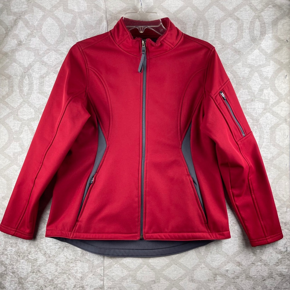 C9 by Champion Softshell Jacket Womens Large Red Full Zip Fleece Lined S9500-BJX